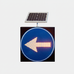 Panneau de signalisation routière à LED solaire bidirectionnel 600 x 600 x 80 mm, panneau de sécurité, panneau d'arrêt obligatoire en aluminium - Product Image 2