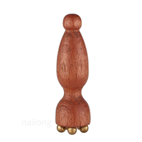 Petit masseur facial en forme de graine de lotus, outil Gua Sha en laiton pur, soin du visage et des yeux, relaxation des tendons, pression sur les points d'acupuncture, soin de la peau, en bois de rose