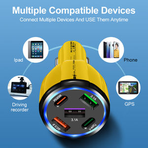 شاحن سيارة سريع 75 واط <span class=keywords><strong>3</strong></span> USB و <span class=keywords><strong>2</strong></span> PD 30W شاحن سيارة سريع - Product Image 5