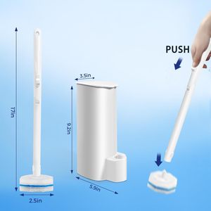 Offre Spéciale – Brosse de Toilette Jetable Écologique Grande Taille avec Long Manche et Support – Matériau PP+ABS pour Salle de Bain - Product Image 2
