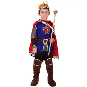 traje de príncipe 1 año de edad Suppliers-Disfraz de Halloween para niños, traje de juego de rol, traje de Guerrero del rey Príncipe Medieval