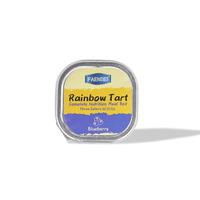 Makanan Kucing Kaleng Mini Faenbei Rainbow Tart Grosir, Rasa Ayam Blueberry & Telur & Susu Kambing 40g, Kemasan Kaleng untuk Makanan