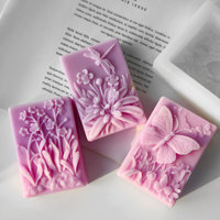 INTODIY Libellen- und Schmetterlingsförmige Silikonform für Seife, Quadratische Aromatherapie-Kerzenform, Gipsform für Auto-Duftsteine