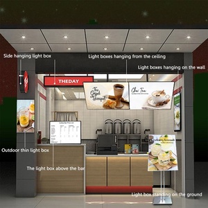 Nhà Hàng Slim LED quảng cáo hộp Đèn Áp phích khung 12 24 48 nhôm treo tầng thường vụ hình chữ nhật trang trí - Product Image 3