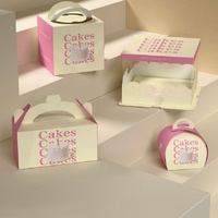 Boîte plate en papier couché écologique 3,5x3,5x4,5'' pour gâteaux, porte-cupcakes blancs, conteneurs individuels en vrac pour OEM