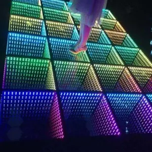 Ava Dj迪斯科舞蹈发光二极管面板瓷砖便携式3D钢化玻璃点亮发光二极管地板矩阵灯舞蹈砖