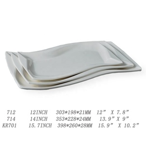 Vajilla de Restaurante <span class=keywords><strong>al</strong></span> por Mayor, <span class=keywords><strong>Plato</strong></span> Rectangular Blanco de Melamina de 14 Pulgadas - Product Image 3