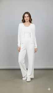 ชุดเซ็ต 3 ชิ้น คุณภาพพรีเมียม สำหรับผู้หญิง ดีไซน์ทันสมัย ผ้าทอเนื้อคอร์ด ทรงเอวธรรมชาติ ผลิตจากผ้ารักษ์โลก เหมาะสำหรับใส่ลำลองหรือทำงาน - Product Image 4