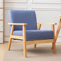 Canapé de salon en tissu de lin PU en bois massif Design simple Double trois places pour bureau à domicile de petite taille