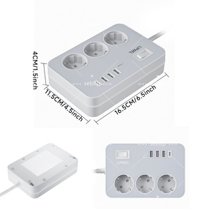 Enchufe de tira de alimentación de interruptor inteligente de la UE con 3 salidas y 4 puertos USB Salida de cable de extensión montable para uso hospitalario - Product Image 3