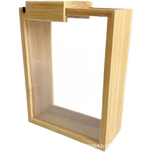 Cross-border household multi-functional wooden storage box, <b>kitchen</b> wooden bean storage box, creative solid wood grain dispenser - Product Image 2