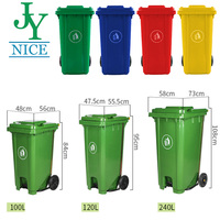 Contenedor de Residuos con Ruedas de Colores, Venta Directa de Fábrica, Contenedor de Basura Público de Gran Tamaño y Alta Resistencia con Ruedas Flexibles