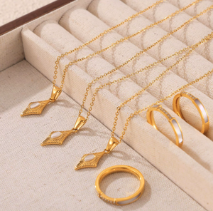 Nueva moda ESTRELLA DE Belén collar ojo de gato incrustaciones de piedra Natural Acero inoxidable PVD chapado en oro estrella colgante collares - Product Image 2