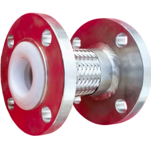 Tuyau métallique flexible haute pression de haute qualité, en acier inoxydable tressé, doublé de PTFE, avec raccord à bride pour systèmes de chauffage - Product Image 1