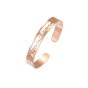 Pulsera de Acero Inoxidable con Dije de Corazón, Brazalete Personalizado con Nombre en Forma de C de 10 mm, Joyería con Letras de Estrás Chapada en Oro de 18K para Mujer - Product Image 3