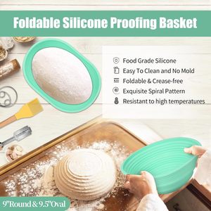 Collapsible Sourdough Proofing <b>Basket</b> Kit Baking Supplies <b>Foldable</b> Silicone Bread Proofing <b>Basket</b> Set for Sourdough - Product Image 2