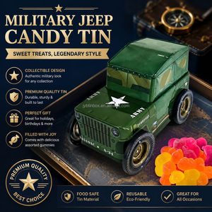 JYB Lata de Metal con Diseño de Jeep, Ecológica, para Guardar Galletas, Dulces, Chocolate, Recipiente de Metal con Diseño de Jeep, Regalo de Cumpleaños para Niños - Product Image 1