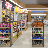 Étagères de supermarché personnalisées pour magasins entiers présentoir gondole simple et double face en acier et en bois