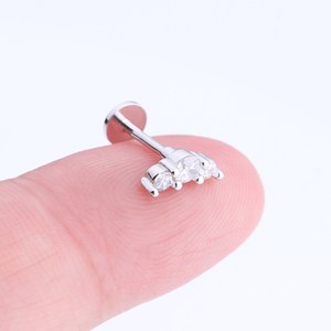 <span class=keywords><strong>Orecchini</strong></span> a perno piatti in <span class=keywords><strong>oro</strong></span> con zirconia per piercing al <span class=keywords><strong>trago</strong></span> da donna - Product Image 5