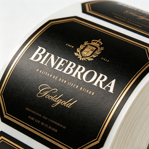 Etiquetas Personalizadas para Licores en Rollo con Lámina Negra y Dorada, Etiquetas Autoadhesivas de Lujo con Relieve para Botellas de Licores y <span class=keywords><strong>Whisky</strong></span> - Product Image 4