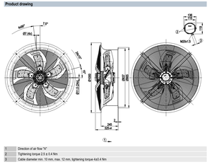 ebm-papst W6D800-CE05-80 800mm AC Axial Fan Heavy Duty Industrial Ventilation Fan for Cooling Tower and HVAC Systems - Product Image 3