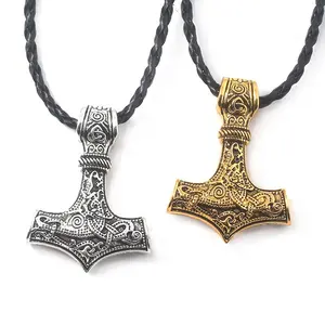 Mann Wikinger Norse Thor Hammer Mjolnir Anhänger Skandi navis che Schmuck Halskette - Product Image 1