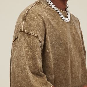 T-shirt imprimé LOGO personnalisé d'été 100% coton de haute qualité T-shirts unis vierges pour hommes T-shirt en coton de qualité supérieure 285gsm - Product Image 3