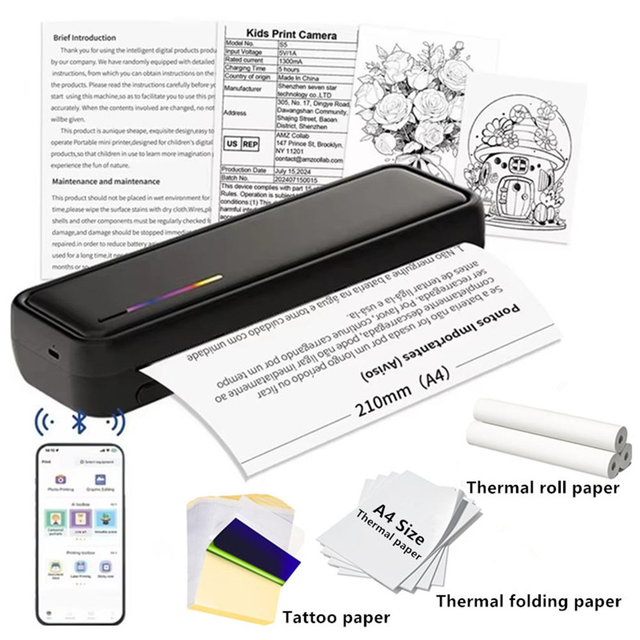 Hot Selling Thermal A4 Desktop Printer 57/80/110/210MM 4.0 Usb Wireless Printers for Tools Office School Travel