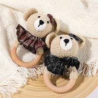 Mainan Gigitan Bayi Bentuk Kura-Kura Rajutan Tangan, Teether Kayu, Mainan Hewan Rajut, Hadiah Bayi, Perlengkapan Bayi, Dekorasi Kamar Bayi
