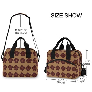 Sac à déjeuner isotherme portable et réutilisable avec imprimé personnalisé fleur de hau Aloha Brown, idéal pour les femmes - Product Image 3