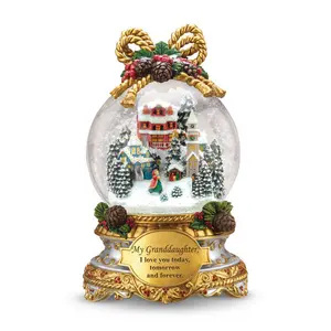 كرة ثلجية من الزجاج مصنوعة من الراتنج مخصصة حسب الطلب كرة مياة كرة ثلجية لعيد الميلاد للبيع