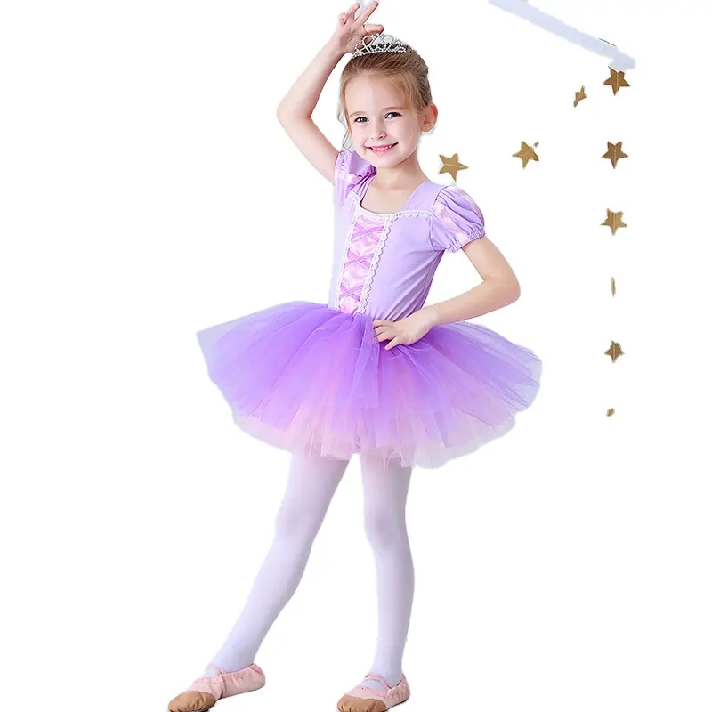 बच्चों लड़की राजकुमारी एल्सा सोफिया कॉस्टयूम पार्टी बच्चों के नृत्य अभ्यास के लिए बैले टूटू पोशाक