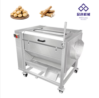 Elektrische Commerciële Industriële Borstel Rolwortel Groentewortel Zoete Aardappel Reinigingswasmachine Wassen En Schillen Dunmachine