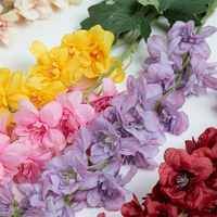 Hot Selling Delphinium Bloem Kunstmatig Rood Blauw Geel Zijde Delphinium Bloem Lange Steel Voor Bloemstuk Diy Home Decor