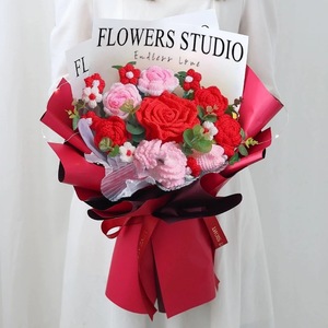 2025 nuevo 100% regalos creativos hechos a mano producto tejer ramo grande flores de ganchillo de algodón para regalos de cumpleaños de boda - Product Image 5