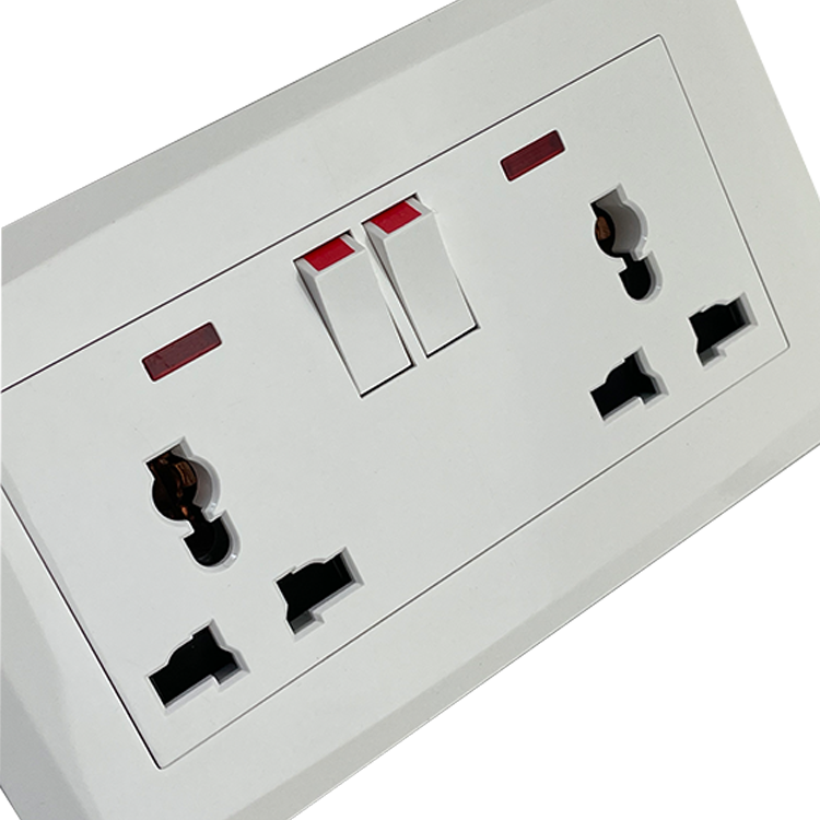 250V 13A UK Standard Double Switched Double Socket Outlet Electric Wall Mount Sockets and Switches