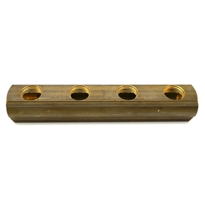 Collettore a 3 o 4 vie giallo per impianti idraulici con valvola di ritegno a 4 vie - Product Image 1