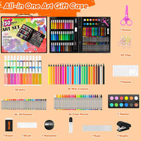 Ensemble de Papeterie Articles Scolaires en Gros pour Enfants: Crayons de Couleur, Crayons de Cire et Kit d'Aquarelle pour Filles et Garçons