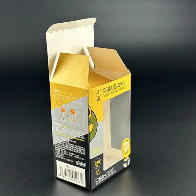 Ingrosso prezzo di fabbrica personalizzato con Logo rettangolare pieghevole scatola di carta trasparente per finestra in lamina d'oro goffratura scatola regalo per stampa