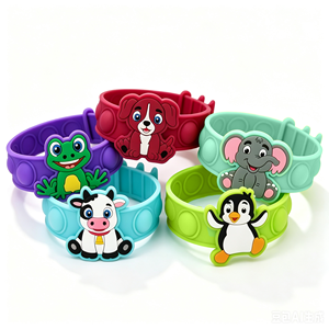 Bracelet en silicone anti-stress pour enfants avec animaux de dessin animé, logo personnalisé, cadeaux promotionnels, jouet anti-stress - Product Image 5