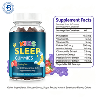Gummies de mélatonine naturelle OEM pour enfants, supplément de sommeil 10mg 20mg, végétaliennes, sans sucre, 1mg, pour l'endormissement des enfants