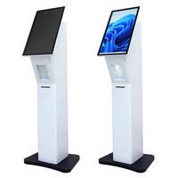 Kiosque interactif tactile de 21,5 pouces, kiosque en libre-service sur pied avec imprimante thermique, lecteur de code QR, lecteur de carte NFC pour supermarché
