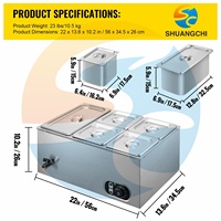 SHUANGCHI Gewerblicher Elektrischer Edelstahl-Suppenwärmer 15L 110/220V Tisch-Bain-Marie für Restaurant Buffet Hotel