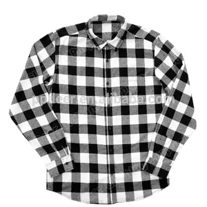 Best Selling Goedkope Custom Logo Mannen Flanel Gecontroleerd Shirts