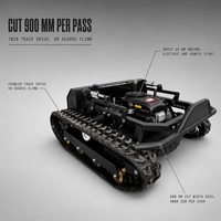 Tondeuse à gazon télécommandée 608cc 18kW, moteur à essence, largeur de coupe 900 mm, pente de 60 degrés, tondeuse RC pour vergers et terrains accidentés