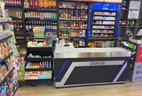 Comptoir de caisse en métal durable, petit comptoir de caisse pour mini-marché, stand de caisse pour la vente au détail