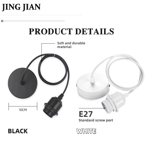 Cable <span class=keywords><strong>de</strong></span> Extensión <span class=keywords><strong>de</strong></span> Alimentación <span class=keywords><strong>de</strong></span> 1m con Enchufe EU/US, Lámpara Colgante <span class=keywords><strong>de</strong></span> Plástico con Base para Portalámparas E27 - Product Image 3