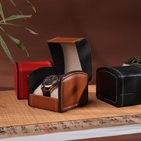 Boîte d'emballage de montre de luxe en carton fait main vert avec logo personnalisé boîte-cadeau de montre en cuir PU