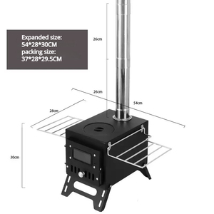 Poêle à bois d'extérieur pour tente, portable avec tuyau de cheminée pour la cuisine, le camping, la randonnée, la pêche, la randonnée à pied - Product Image 4