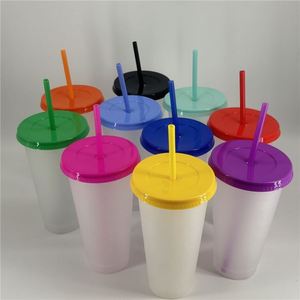 24Oz Plastic Reusable Leak-Proof Unisex Party Drinking Tumblers <b>Lid</b> <b>Straw</b> Color Changing <b>Cups</b> Coffee Mug - Product Image 3